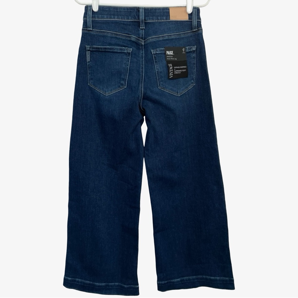 PAIGE Anessa Wide Leg Jeans Foreign Film Blue 27 NWT - Picture 7 of 16